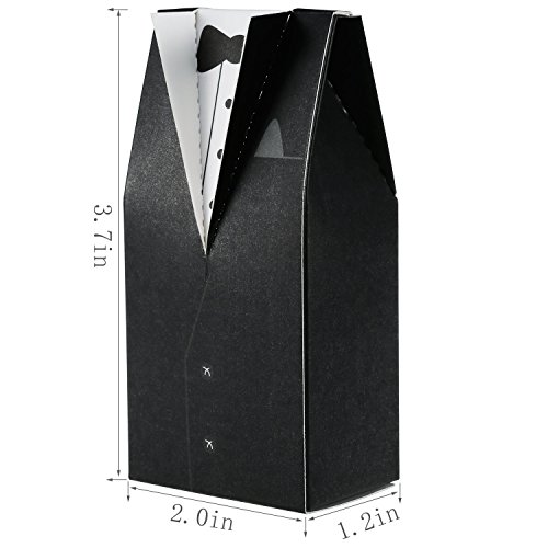 Foonii® 100 Stück Süßigkeiten Schachtel Hochzeitskasten Bonbons Schachtel für Hochzeit, (50 paar) Hochzeit Brautkleid Entwurf Brautpaar Gastgeschenk - 2