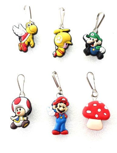 AVIRGO 6 pcs Zipper Pulls / Zip pull Charms for Jacket Backpack Bag Pendant Set # 68-2