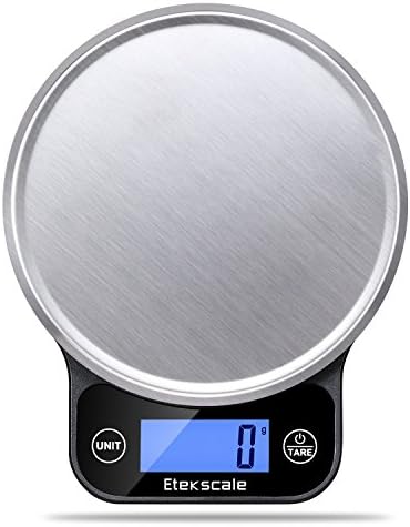 Food Scale Kitchen Digital Scale with Blue Backlit LCD Range From 0.04oz (1g) to 11lbs(5000g) in Elegant Black