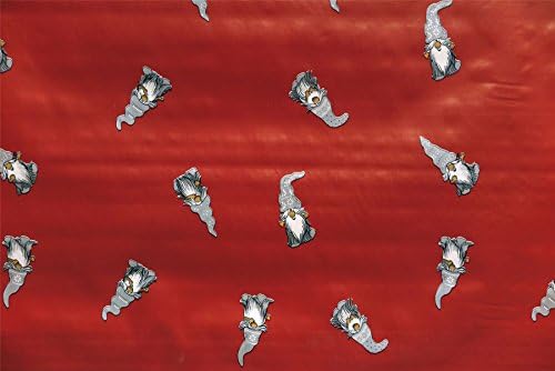 Wipe Clean Premium PVC Vinyl Tablecloth Tablecover Oilcloth |Garden Genome Red| 220X140cm, (87x55 inch)