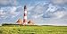 Produktbild UniqueTowel Badetuch Badehandtuch Handtuch - Motiv Westerhever Leuchtturm Nordsee Nordfriesland Landschaft - groß 70x140 cm