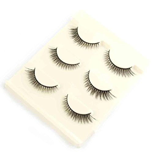 pestañas postizas 3d pequeñas pegamento largas AIMEE7 1 caja de lujo 3D pestañas postizas Fluffy tira de pestañas largo fiesta natural (Negro)