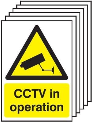 210 x 148mm CCTV in Operation - Pack of 6 Safety Labels Self Adhesive Safety Label