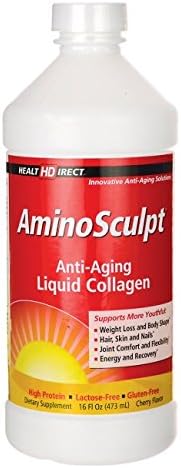 AminoSculpt, Anti-Ageing Liquid Collagen, Cherry Flavour, 16 fl oz (473 ml)