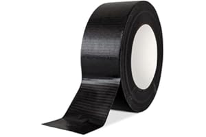 NDR London Duct Tape, Gaffer Tape, Gaffa Tape, 48mm x 45M, Strong Duct Tape Heavy Duty Adhesive Cloth Tape, Super Sticky And Waterproof Gaffa Tape, Carpet Tape (1, Black)