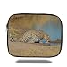 Produktbild Tablet Bag for Ipad air 2/3/4/mini 9.7 inch,Safari Decor,Leopard Panther Drinking at Waterhole Safari Wild South African Animal Documentary Print,Light Brown,Bag