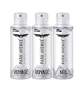 Park Avenue Signature Combo Perfume For Men Fresh Long Lasting Fragrance Pack of 3 (2 Voyage + 1 Neo) 348g/450 ml