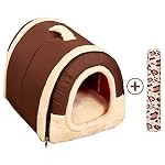 Home-of-Boutique-CucciaCasa-2-in-1-per-Cani-e-Gatti-Portatile-e-Pieghevole-Elegante-e-Comoda-Lavabile-Staccabile-e-Multifunzionali-per-Uso-in-Ambienti-Interni-M45cmx35cmx35cm-Marrone-Classico