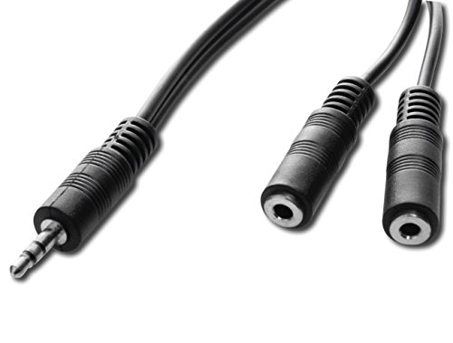 Audio Klinke Y Kabel 3,5mm Klinken-Stecker Stereo an 2 x 3,5 mm Klinken Buchse Stereo Kupplung Adapter mit ca 20cm (10 Stück)