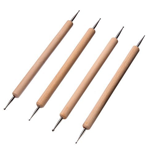 Shappy 9 Stück Ball Stylus Werkzeuge Töpferwerkzeug Punktierung Sculpting Modellierungswerkzeug Ton Keramik Skulptur Modelliert Werkzeug Prägt Sculpting Set - 3