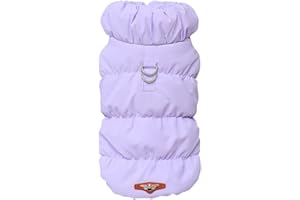 MOTTDAM Manteau d'hiver Chaud pour Chien,Chiot Veste Gilet,Gilet d'hiver Imperméable et Coupe-Vent avec Anneau en D,Doublure en Polaire Confortable pour Chiens de Petite,Moyenne et Grande(Violet,S)