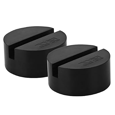 DEDC Lot de 2 Bloc de Caoutchouc pour Cric Tampon Cric Hydraulique 75x35mm Solide Résistant Protéger le Bas de Caisse Lors du Levage de la Voiture Noir