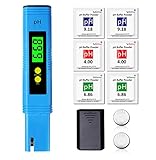 ph wert messgerät wasser ATC-Funktions-pH-Tester: Automatische Temperaturkompensation erfasst automatisch Änderungen der Temperatur (funktioniert bei Temperaturen von 0 bis 60 °C). Dies bedeutet, dass der pH-Stift sich an mehr Umgebungen anpassen kann und bietet ein genaueres Ergebnis. Großes LCD-Display mit Hintergrundbeleuchtung, können Sie das Ergebnis bei Nacht leicht ablesen.