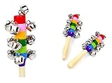 Hangqiao Baby Holz Stick Shaker 10 Glocke Klingel Musikinstrument Spielzeug Hand Glocken - 2