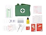 Botiquín equipado con 85 artículos imprescindibles para realizar primeras curas en caso de emergencia. VERDE