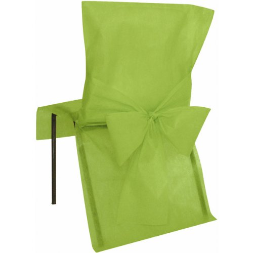 Stuhlhusse 10 Stück "Vlies" - apfelgrün - Dekoartikel für Ihre Hochzeit oder Familienfeier - 2931