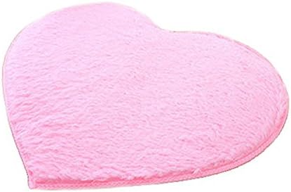 Kitty princess Nonslip Back Design Polyester Fiber Sweet Heart Shape Floor Mat Bedroom Area Rug Carpet 50cm*60cm - Pink