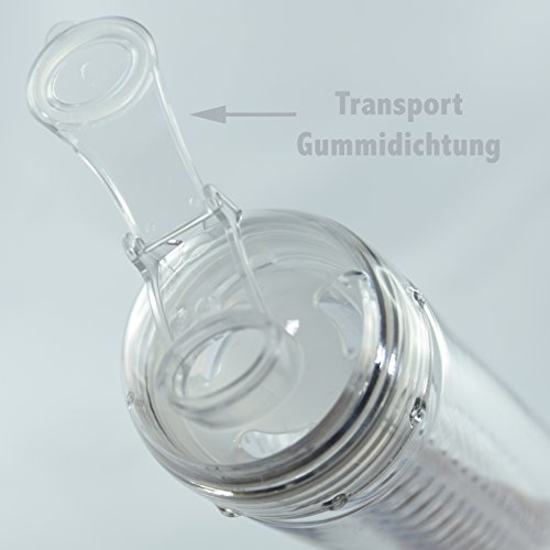 800ml Trinkflasche für Fruchtschorlen in den Farben Pink, Grün oder Transparent. Perfekte Sportflasche aus BPA-freiem Tritan. Super-einfacher und auslaufsicherer Trinkverschluss. Leicht zu reinigen. - 7