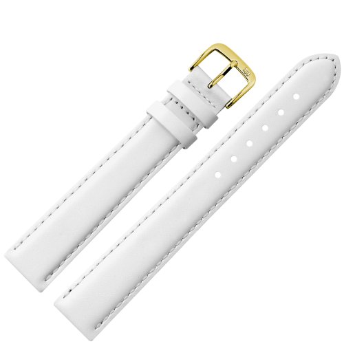Uhrenarmband 18mm XL Leder wei mit Naht - Ersatzarmband in bergre, extra lang - Echt Rindleder, klassisch & schlicht - Marburger Uhrenarmbnder seit 1945 - wei / gold Uhrenarmband 18mm XL Leder wei mit Naht - Ersatzarmband in bergre, extra lang - Echt Rindleder, klassisch & schlicht - Marburger Uhrenarmbnder seit 1945 - wei / gold