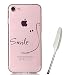 Produktbild iPhone 7 Hülle (4,7zoll), Edaroo Essen Obst Blumen Cartoon Tiere Muster TPU Silikon Schutz Handy Hülle Handytasche HandyHülle Etui Schale Schutzhülle Case Cover Tasche Etui für Apple iPhone 7 (4,7 zoll) mit Stylus - Elegantes Smile Sprüche