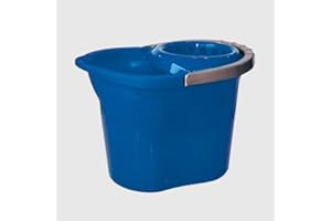 La Briantina Cubo para Suelos con escurridor, plástico, Capacidad 11 litros, Color Azul