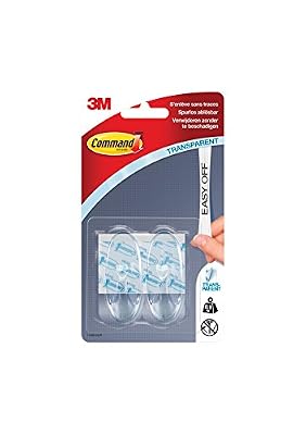 Command Crochets Ovales Moyens Transparents, 2 Crochets 4 Languettes, 900 g