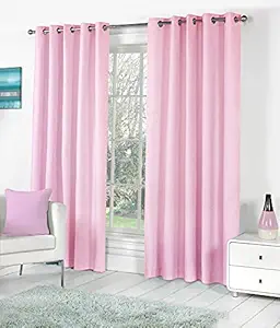 The Decor Hub Faux Texture Solid Insulated Grommet Light-Filtering Curtains/Drapes for Bedroom/Living Room Door - 7 feet - 1 Panel, Baby Pink