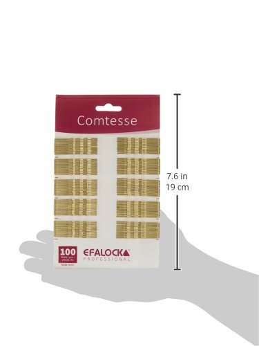 Efalock Comtesse Haarklemmen gewellt, gold, 5 cm, 1er Pack (1 x 100 Stück) - 2