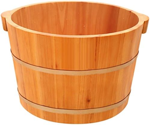 AGAOYUHUA Foot Massagers Cedar Wood Foot Basin Tub Bucket For Foot Bath, Massage, Spa, Sauna, Soak,24cm