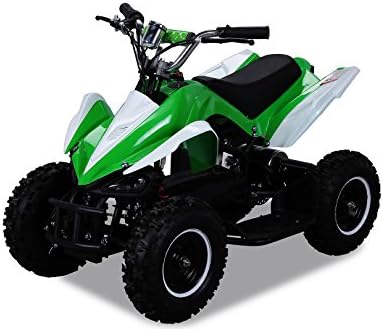 KOBRA Electric Pocket Quad 800 Watt: Safety Devices, Adjust. Speed 7 / 15 / 25 Kmh, Reverse Gear, 6" Wheels, Disk Brakes, Engine Stop in Case of Fall, Battery Charger Included (WHITE COLOR)