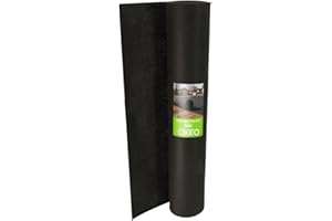 Oxeo Toile géotextile Longueur 30Mx1M Noir - Densité 150 g/m² - Indéchirable - Anti-Mauvaises Herbes - Paillage, systèmes de Drainage