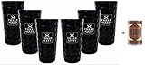  Three Sixty Vodka Glas Gläser-Set - 6x Black Longdrink-Gläser schwarz
