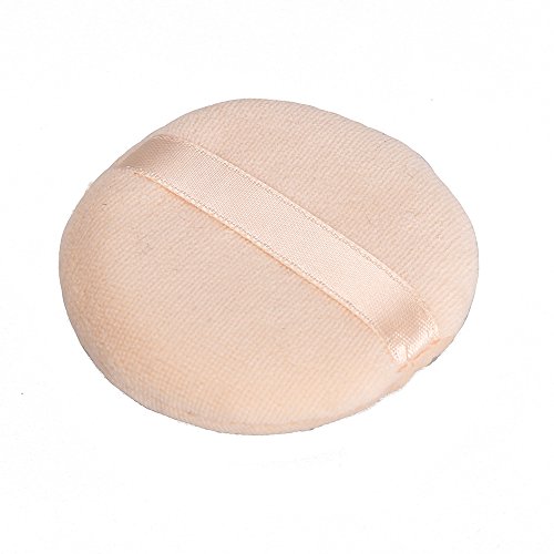 Foxpic Round Sponge Powder Puff Soft Makeup Cosmetic Facial Face Foundation Tool with Satin Ribbon for Ladies Skin Color