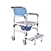 Produktbild CC- Toilet chair Aluminium-Duschstuhl/Klappbett WC/Nachttisch WC/Rollen und gepolsterter Sitz, Kommodeimer und Deckelgröße: 56 * 53 * 90