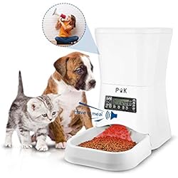 PUPPY KITTY 7L Distributeur de Croquettes pour Chats et Chiens Distributeur Automatique de Nourriture Enregistrement Vocal Programmable 4 Repas par Jour