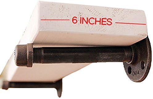 Industrial Pipe Shelf by DIY Cartel - 6 Inch ??Hardware Only. Perfect for: Custom shelves, Floating shelves, Plumbing Pipe Shelf, Restoration Hardware Shelf ??Industrial Quality - by DIY Cartel