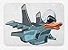 Produktbild CHKWYN Airplane Bath Mat, Jet Bird Angry Comic Aircraft German Pilot Duckling Funny Character, Plush Bathroom Decor Mat with Non Slip Backing, 23.6 W X 15.7 W Inches, Slate Blue Orange White