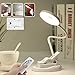 Produktbild LQCN-LED Schreibtischlampe Clip und Ständer mit Schminkspiegel, 2 Touch-Schalter Dimmer, Augenschutz wiederaufladbare Tischlampe-LQCN