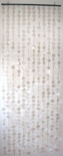 Muschelvorhang aus echten Capiz-Muschelscheiben als Raumteiler, Türvorhang, Wanddeko