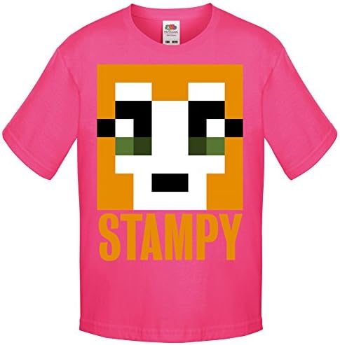 Dan TDM Or Stampy Cat Short Sleeve T-Shirt Boys Girls Unisex Top (9-11 Years, Stampy Pink)
