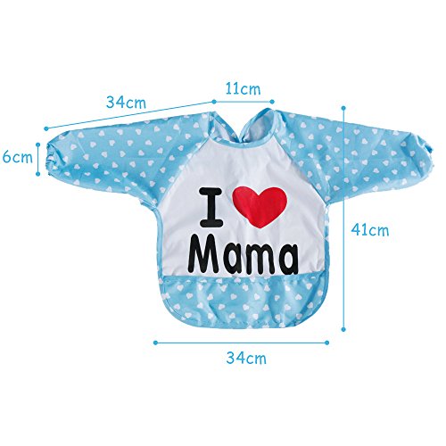 Lictin 2 Set Lätzchen Lätzchen mit Ärmeln Baby Lätzchen Ärmellätzchen Baby Ärmellätzchen Lätzchen Baby Lätzchen wasserdicht - 2