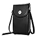 Produktbild Hangang Crossbody Umhängetasche, Handy Geldbörse PU-Leder 3 Schichten Lagerung Handytasche Frauen Handtasche mit Schultergurt für Smartphone unter 5,5 Zoll