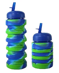 FunBlast Silicone Sipper Bottle for Kids Expandable Sipper Water Bottle for Gym Girls, Boys ? (Multicolor;1 Unit)