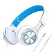 Produktbild Picun HD200 Kopfhörer mit Mikrofon on-Ear Faltbarer Leicht Jungen Mädchen Headset und 3.5 mm Klinkestecker für PC Smartphone iPhone Ipad Samsung iPod MP3 AndroidWeiß Blau