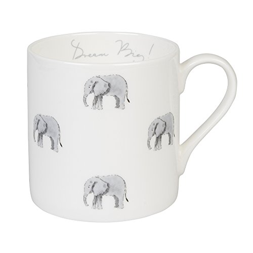 Sophie AllportElephant Mug, White Fine Bone China, Gift Box, Dishwasher Safe (Large Size, 425ml)