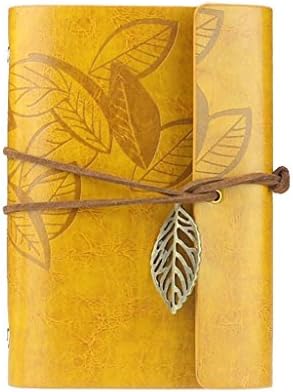 Wanruisi Vintage PU Leather Cover Loose Leaf Blank Notebook Journal Diary Gift (yellow)