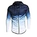 Produktbild Geili Herren Sweatjacke Kapuzenjacke Slim Fit Hoodie mit Kapuze Reißverschluss Jacke Sweatshirt Oversized Farbverläufen Pullover Kapuzenpullover Kapuzenpulli Freizeit Mantel