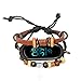 Produktbild Upxiang für Xiaomi MI Band 4 Armband Retro Leder Webart Bördelt Ersatz Uhrenarmband mit Anhänger Schutzhülle Smart Watch Wrist Band Strap (A)