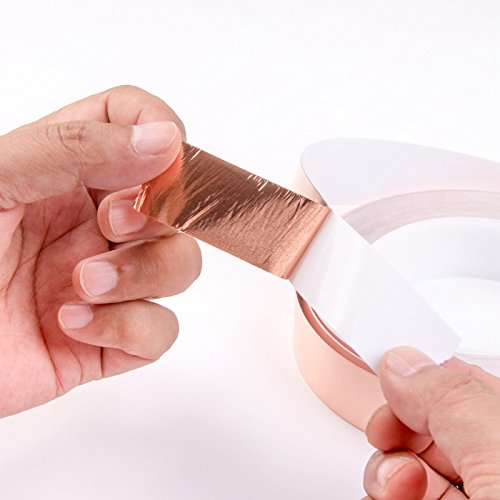 Vancool  25mm  30m  Cinta de cobre adhesiva Conductivo Para Guitarra  Slug Repellent vidrieras  EMI Blindaje