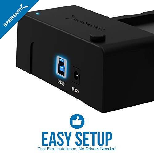 Sabrent Dockingstationen – USB 3.0 zu SATA externer Festplatte Lay-Flat-Dockingstation für 2,5 oder 3,5 Zoll HDD, SSD [Support UASP] (EC-DFLT) - 4